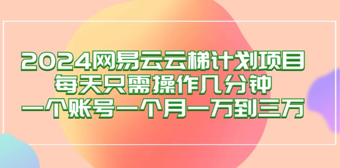 （12675期）2024网易云梯计划项目，每天只需操作几分钟 一个账号一个月一万到三万-耐玩网创