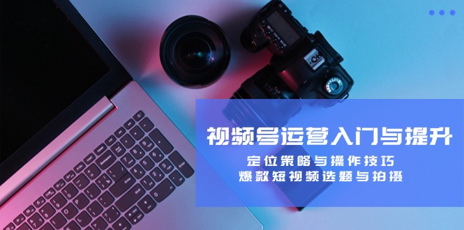 （12725期）视频号运营入门与提升：定位策略与操作技巧，爆款短视频选题与拍摄-耐玩网创