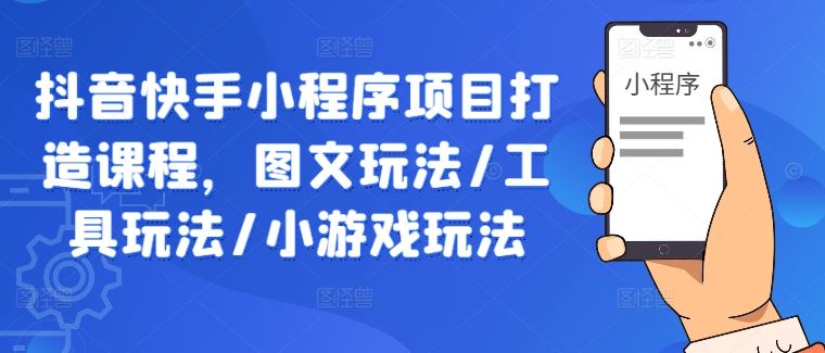 抖音快手小程序项目打造课程，图文玩法/工具玩法/小游戏玩法-耐玩网创
