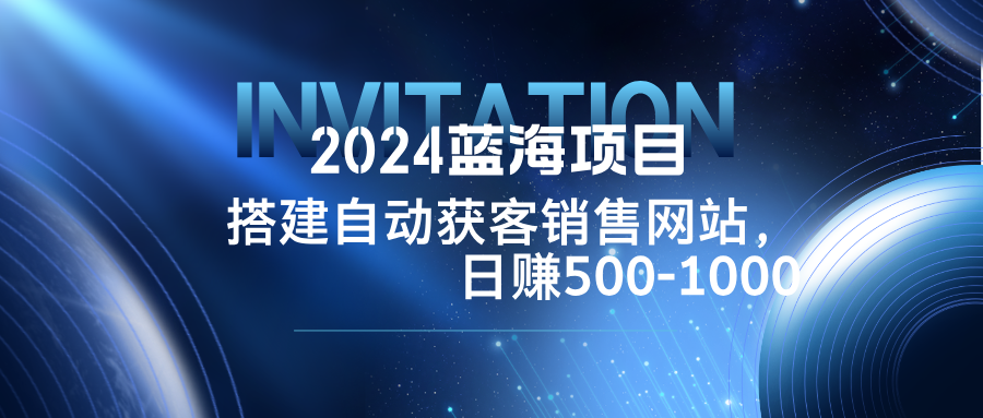 （12743期）2024蓝海项目，搭建销售网站，自动获客，日赚500-1000-耐玩网创