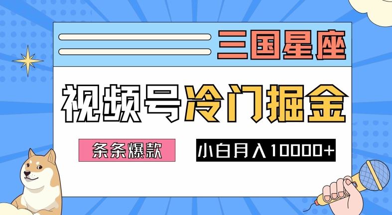 2024视频号三国冷门赛道掘金，条条视频爆款，操作简单轻松上手，新手小白也能月入1w-耐玩网创