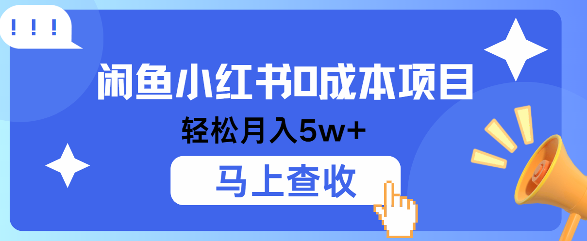 小鱼小红书0成本项目，利润空间非常大，纯手机操作！-耐玩网创