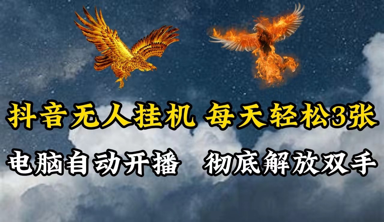 抖音无人直播，电脑全自动挂机，每天轻松300＋，彻底解放双手！-耐玩网创
