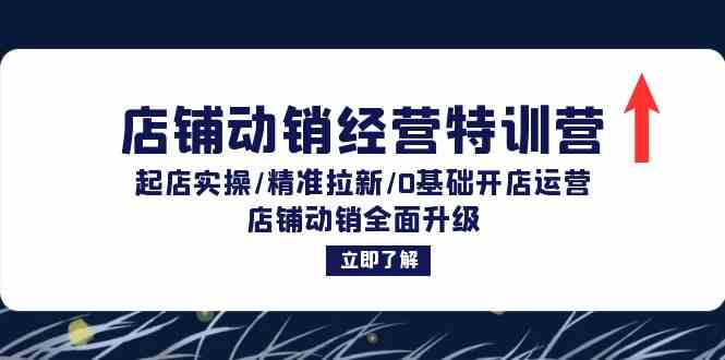 店铺动销经营特训营：起店实操/精准拉新/0基础开店运营/店铺动销全面升级-耐玩网创