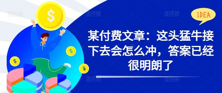 某付费文章：这头猛牛接下去会怎么冲，答案已经很明朗了 !-耐玩网创