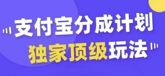 支付宝分成计划独家顶级玩法，从起号到变现，无需剪辑基础，条条爆款，天天上热门-耐玩网创