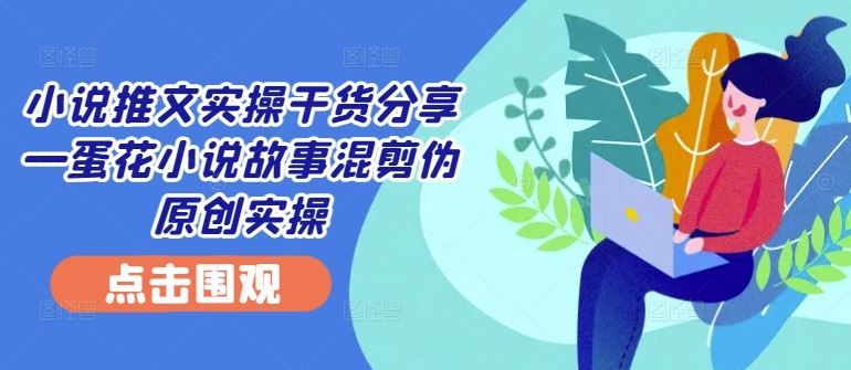小说推文实操干货分享—蛋花小说故事混剪伪原创实操-耐玩网创