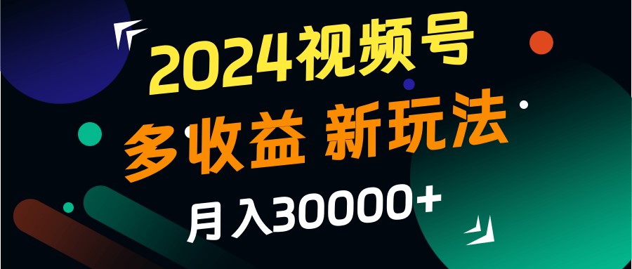 2024视频号多收益的新玩法，月入3w+，新手小白都能简单上手！-耐玩网创