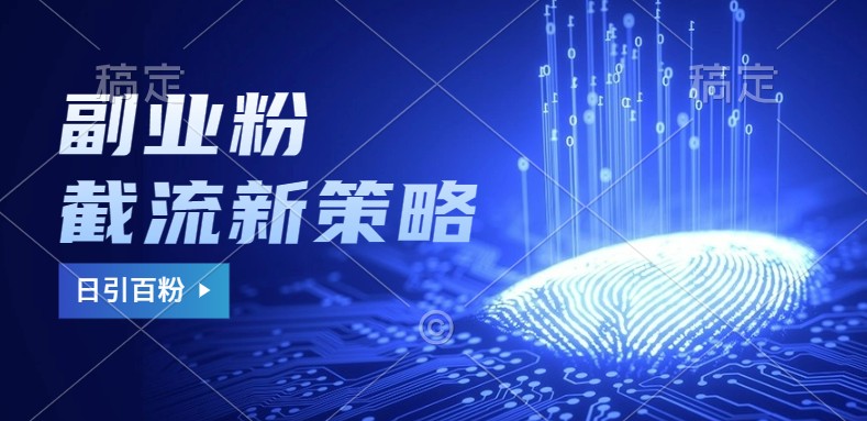 副业粉截流玩法与更新，不废号， 不封号。日引100+-耐玩网创