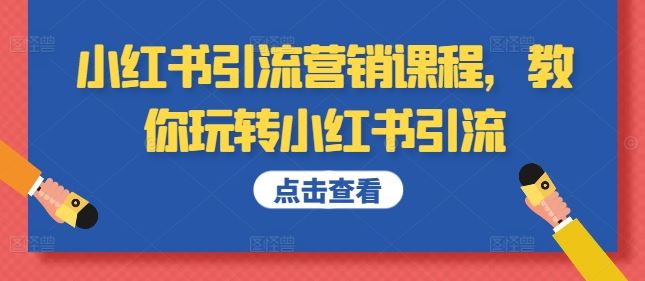 小红书引流营销课程，教你玩转小红书引流-耐玩网创