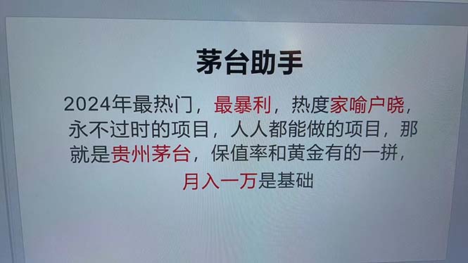 （12990期）魔法贵州茅台代理，永不淘汰的项目，抛开传统玩法，使用科技，命中率极…-耐玩网创