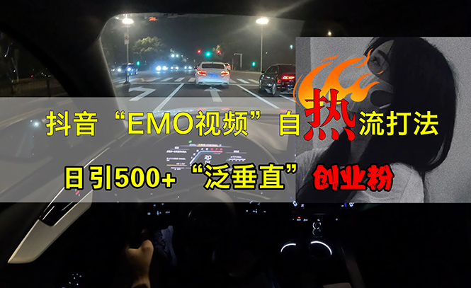 （13029期）抖音EMO视频自热打法，日引500+“泛垂直”创业粉-耐玩网创
