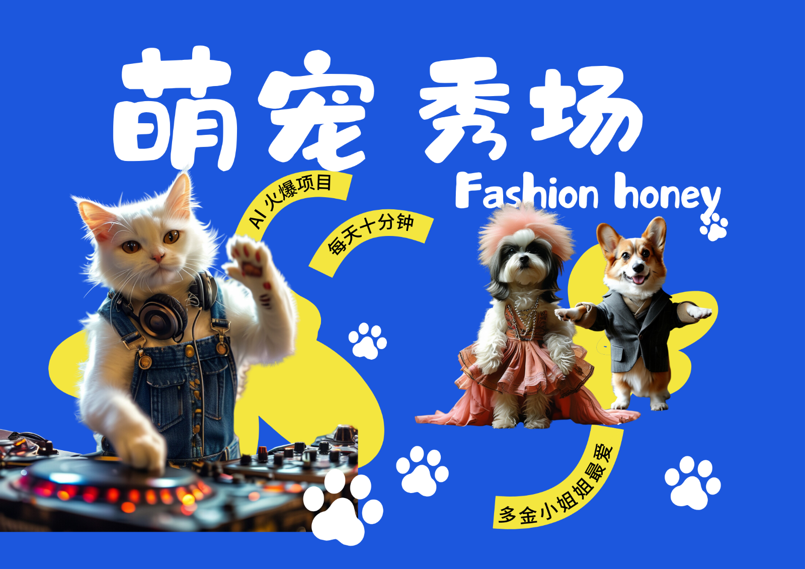 酷飒动物跳舞走秀  时尚喵FASHION汪 多金小姐姐最爱的 轻松月入破W-耐玩网创