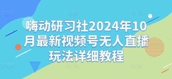 嗨动研习社2024年10月最新视频号无人直播玩法详细教程-耐玩网创