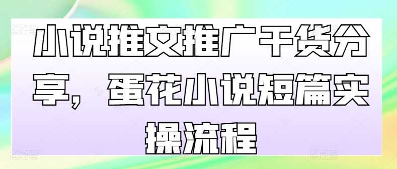 小说推文推广干货分享，蛋花小说短篇实操流程-耐玩网创