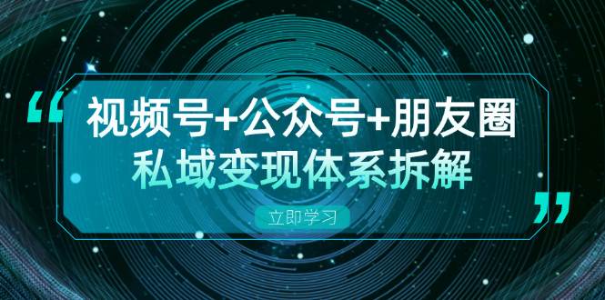 视频号+公众号+朋友圈私域变现体系拆解，全体平台流量枯竭下的应对策略-耐玩网创