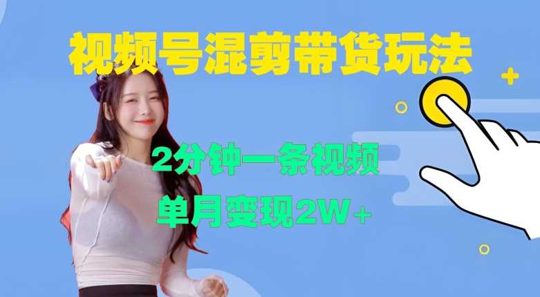 视频号混剪玩法，2分钟一条视频，单月变现2W+【揭秘】-耐玩网创