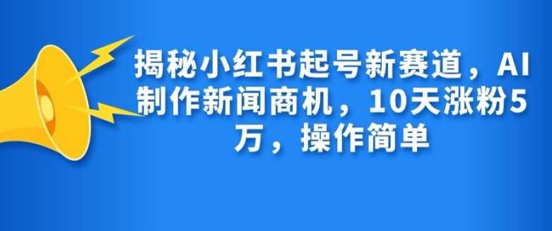 揭秘小红书起号新赛道，AI制作新闻商机，10天涨粉1万，操作简单-耐玩网创