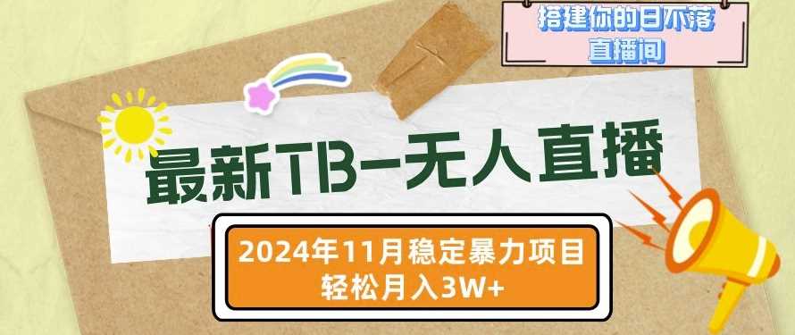 【最新TB-无人直播】11月最新，打造你的日不落直播间，轻松月入过W【揭秘】-耐玩网创