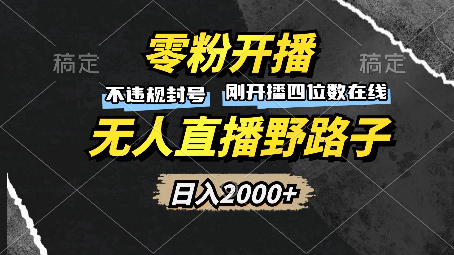 （13292期）零粉开播，无人直播野路子，日入2000+，不违规封号，躺赚收益！-耐玩网创