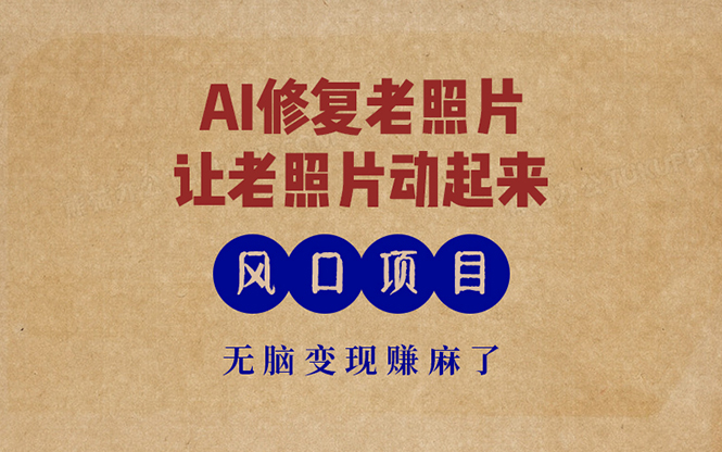 （13296期）最新风口项目，AI一键修复老照片，让老照片动起来，接单到手软，无脑变…-耐玩网创