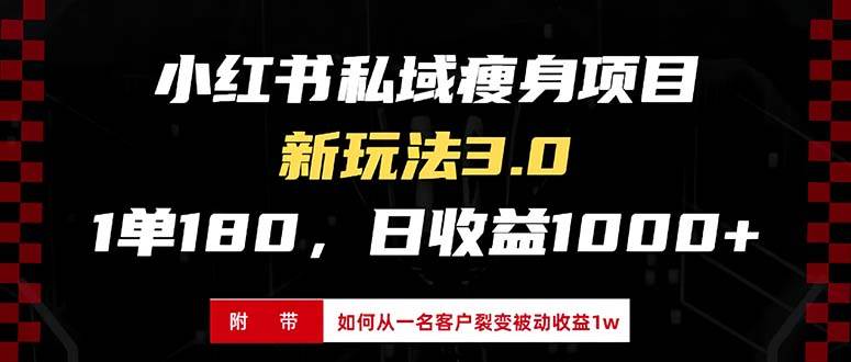 （13348期）小红书瘦身项目3.0模式，新手小白日赚收益1000+（附从一名客户裂变收益…-耐玩网创