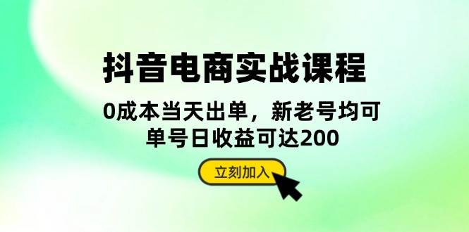 （13350期）抖音 电商实战课程：从账号搭建到店铺运营，全面解析五大核心要素-耐玩网创