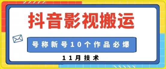 抖音影视搬运，1:1搬运，新号10个作品必爆-耐玩网创