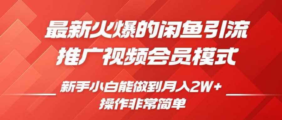 闲鱼引流推广影视会员，0成本就可以操作，新手小白月入过W+【揭秘】-耐玩网创