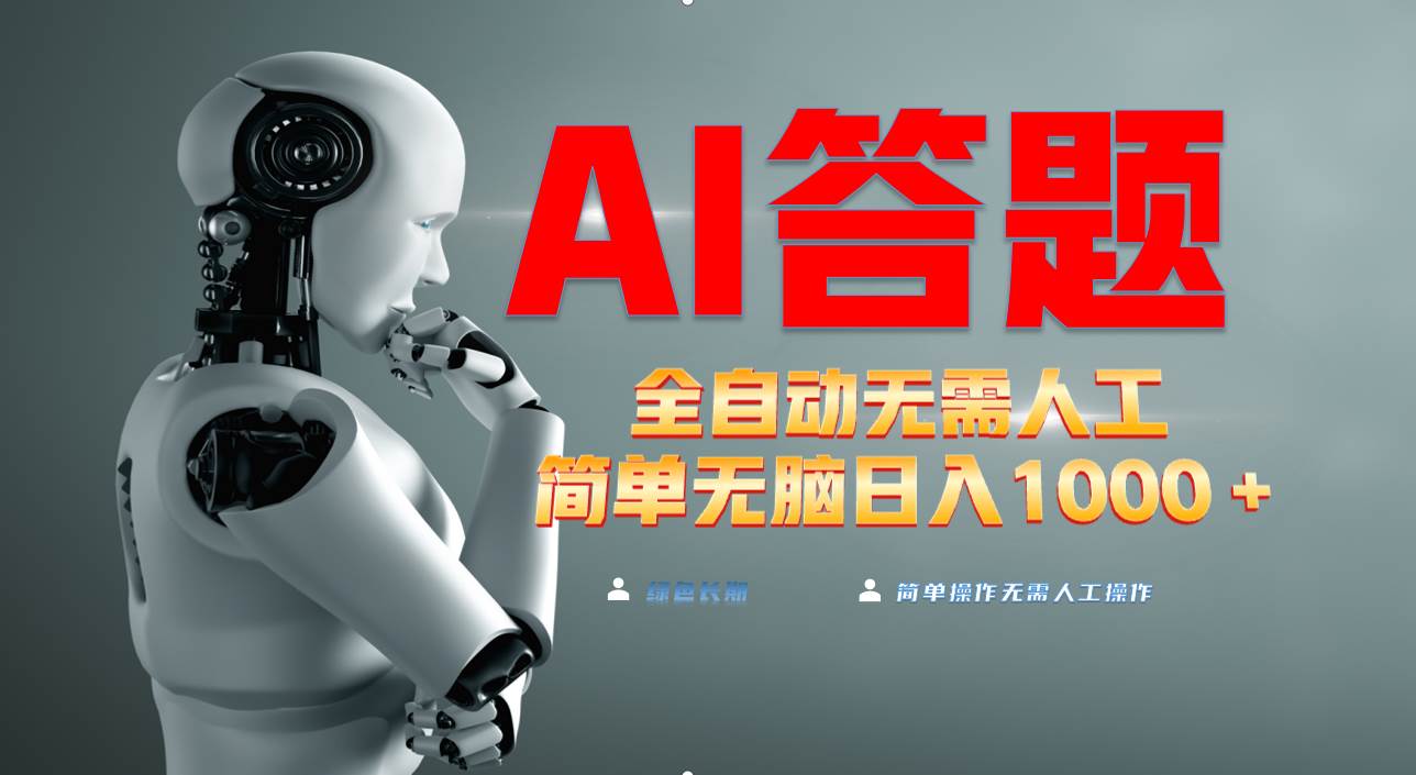 （13434期）最新项目不需要人工操作，AI自动答题，轻松日入1000+彻底解放双手！-耐玩网创
