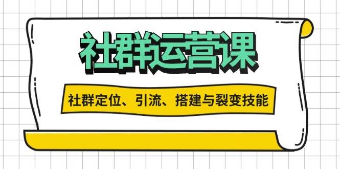 社群运营打卡计划：解锁社群定位、引流、搭建与裂变技能-耐玩网创