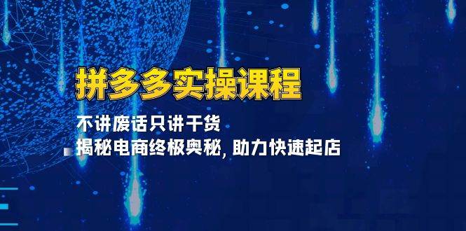 （13577期）拼多多实操课程：不讲废话只讲干货, 揭秘电商终极奥秘,助力快速起店-耐玩网创