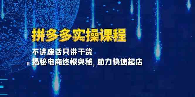拼多多实操课程：不讲废话只讲干货, 揭秘电商终极奥秘,助力快速起店-耐玩网创