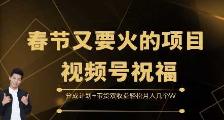 春节又要火的项目视频号祝福，分成计划+带货双收益，轻松月入几个W【揭秘】-耐玩网创