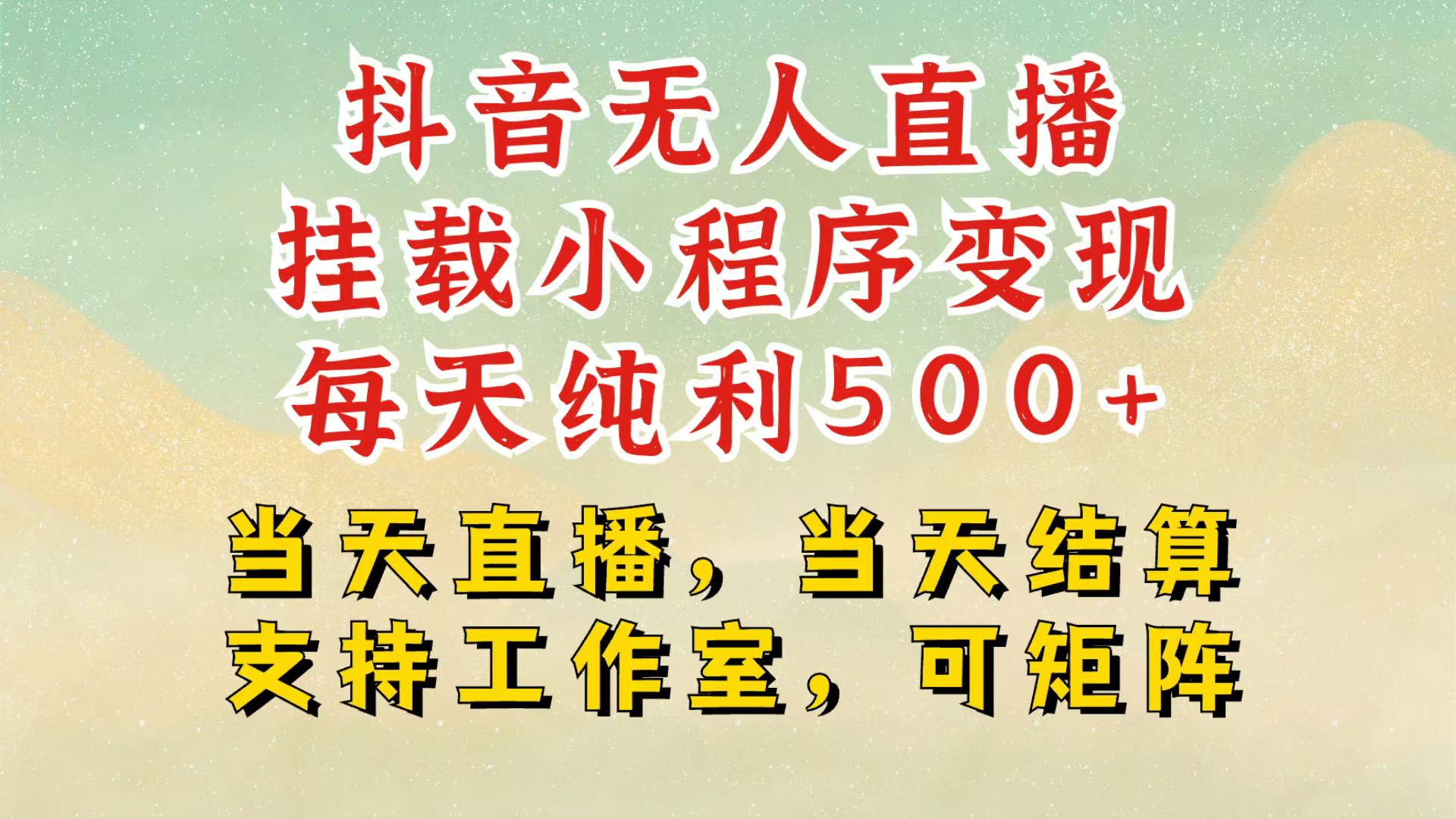 抖音无人挂机项目，轻松日入500+,挂载小程序玩法，不违规不封号，有号的一定挂起来-耐玩网创