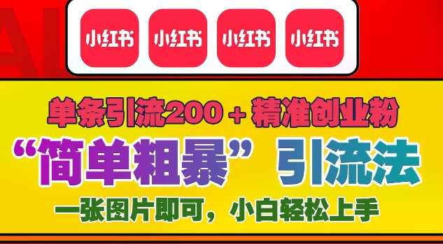 12月底小红书”简单粗暴“引流法，单条引流200+精准创业粉-耐玩网创