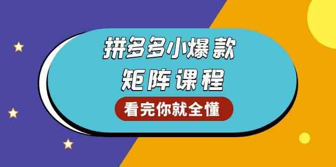 拼多多爆款矩阵课程：教你测出店铺爆款，优化销量，提升GMV，打造爆款群-耐玩网创