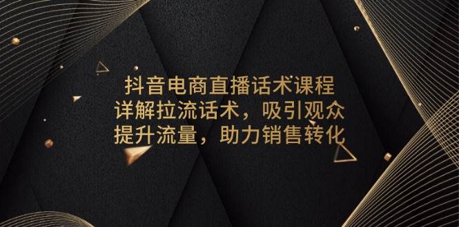 （13846期）抖音电商直播话术课程，详解拉流话术，吸引观众，提升流量，助力销售转化-耐玩网创