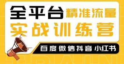全平台精准流量实战训练营，百度微信抖音小红书SEO引流教程-耐玩网创