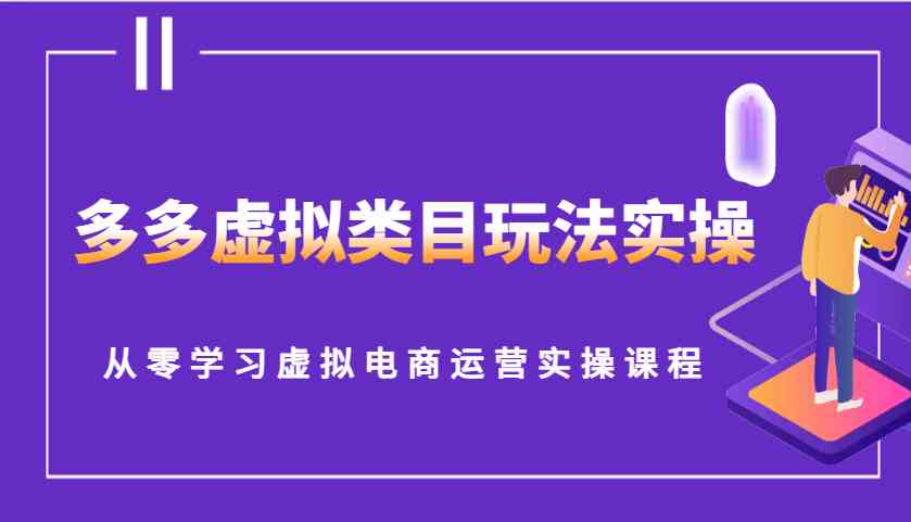 多多虚拟类目玩法实操，从零学习虚拟电商运营实操课程-耐玩网创
