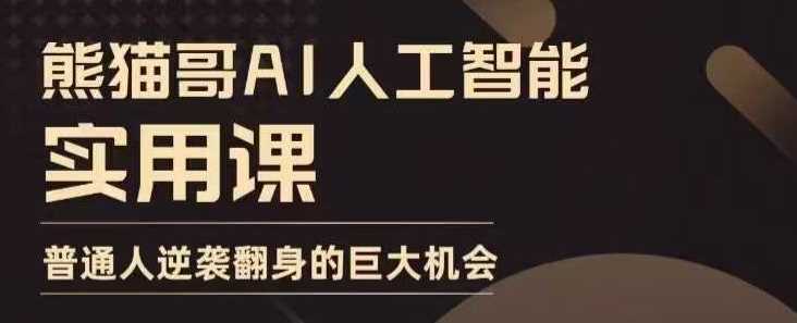 AI人工智能实用课，实在实用实战，普通人逆袭翻身的巨大机会-耐玩网创