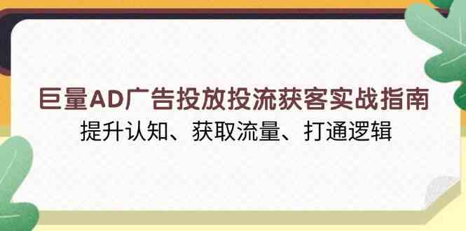 巨量AD广告投放投流获客实战指南，提升认知、获取流量、打通逻辑-耐玩网创