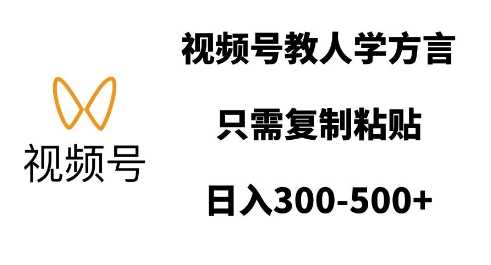 视频号教人学方言，只需复制粘贴，日入多张-耐玩网创