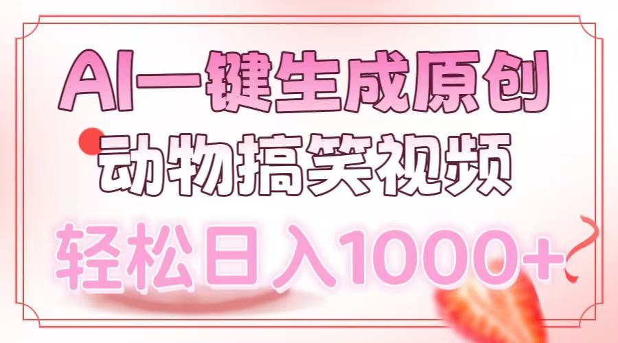 （13884期）AI一键生成原创动物搞笑视频，轻松日入1000+-耐玩网创