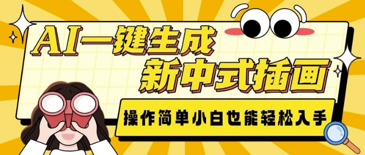 AI一键生成新中式插画， 操作简单，小白也能轻松入手-耐玩网创