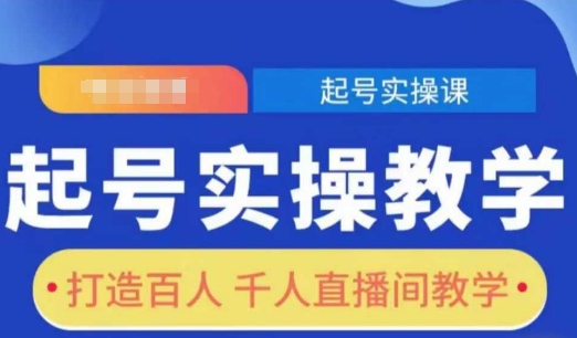 起号实操教学，打造百人千人直播间教学-耐玩网创