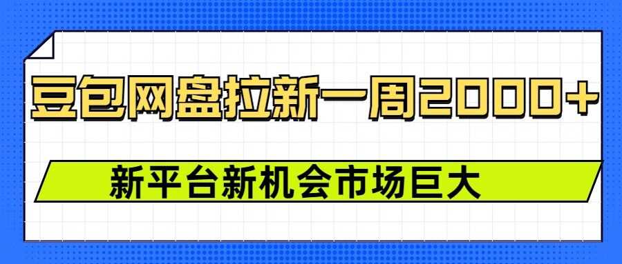 豆包网盘拉新，一周2k，新平台新机会-耐玩网创