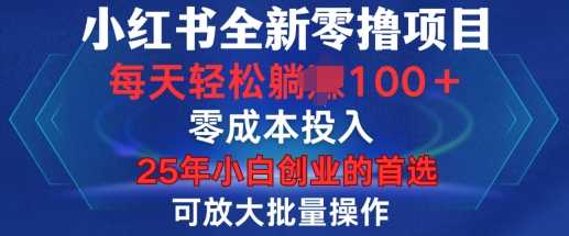 小红书全新纯零撸项目，只要有号就能玩，可放大批量操作，轻松日入100+【揭秘】-耐玩网创