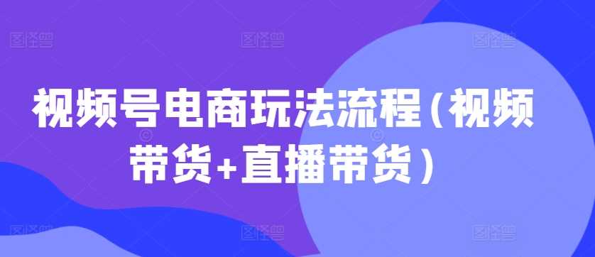 视频号电商玩法流程，视频带货+直播带货【更新2025年1月】-耐玩网创