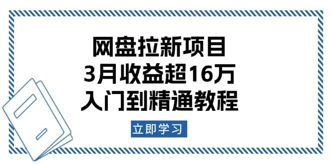 网盘拉新项目：3月收益超16万，入门到精通教程-耐玩网创
